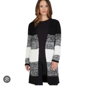 Apt. 9 Women's Black and White Block Sweater  Cardigan